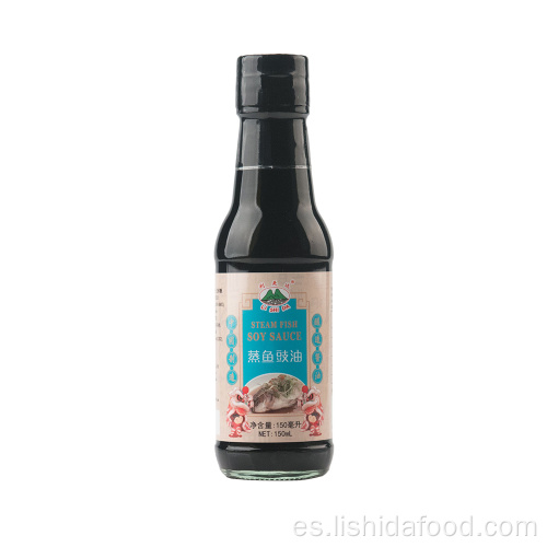 Botella de vidrio 150ml Salsa de soja de pescado al vapor